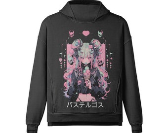 Pastel Goth Anime Hoodie, Kawaii Sweatshirt, Grunge Clothing
