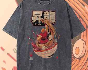 Oversized Anime Washed T-Shirt, Y2K Vintage-Inspired Comfortable Cotton Tee, Unisex Japanese Streetwear Fashion
