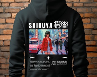 Japanese Hoodie streetwear oversized hoodie shibuya hoodie, tokyo hoodie, harajuku hoodie, anime hoodie, japan hoodie, Y2K hoodie, aesthetic