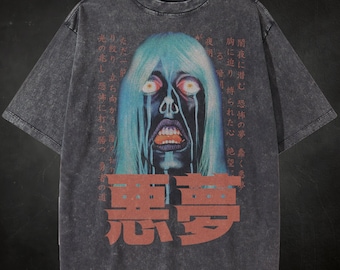 Vintage oversized shirt, vintage horror tshirt, oversized japan shirt, vaporwave shirt, Y2K shirt, vintage shirt,  streetwear tshirt japan