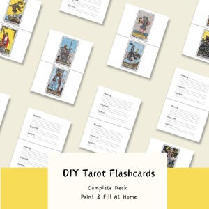 Tarjetas de Tarot: Actividad imprimible que te ayudará a estudiar y aprender el significado de las 78 cartas.
