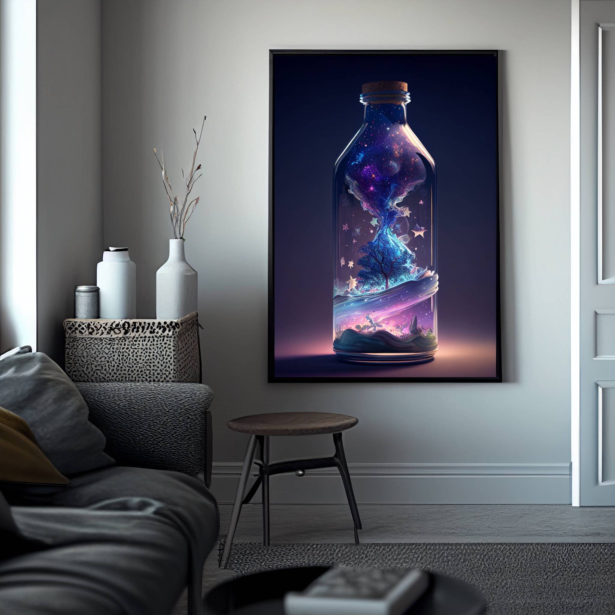 Poster Galaxy in a Bottle Wall Art Space Printable Home Decor - Etsy