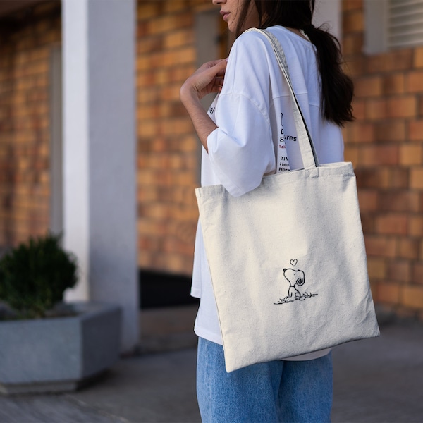 Snoopy Cotton Canvas Tote Bag