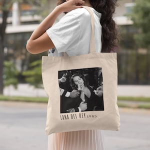 Bolso tote de lona de algodón Lana Del Rey, cartel vintage, 1985, bolso