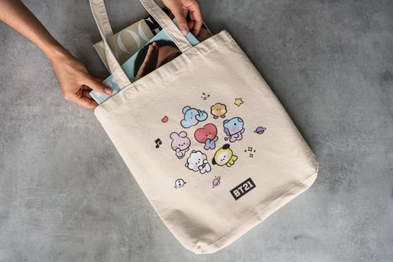 Lin Friends BT2 1 Canvas Tote Bag Jungkook Jimin J Hope 