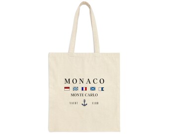 Monaco Monte Carlo Canvas Tote Bag , Yacht Club Beach Bag - Etsy