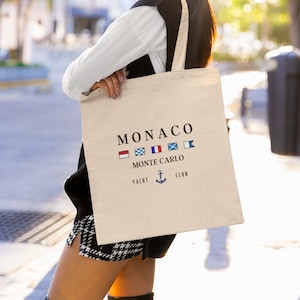 モナコ モンテカルロ キャンバス トートバッグ、ヨットクラブ ビーチバッグ