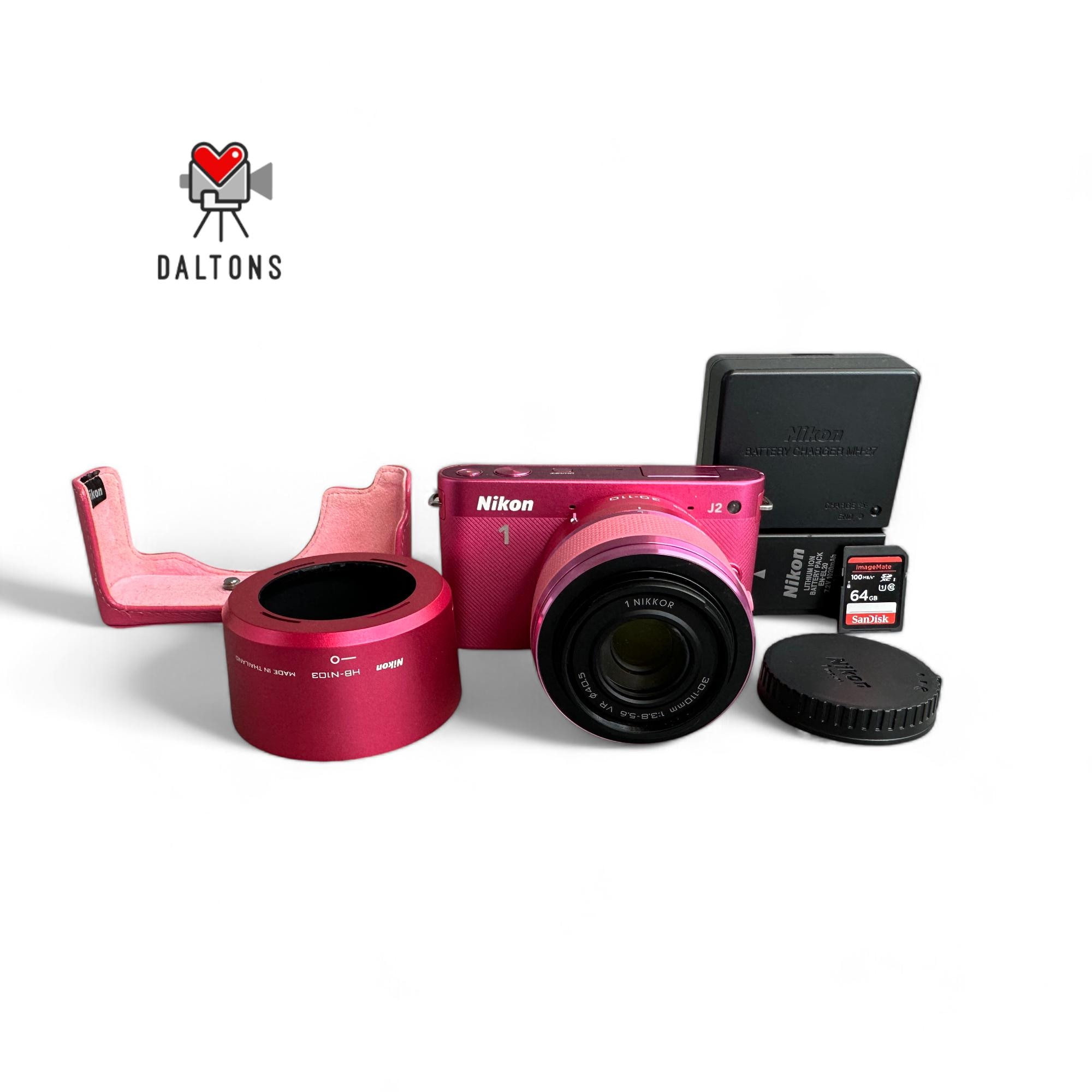 Pink Nikon 1 J2 Digital Camera Mirrorless + Nikkor 30-110MM Pink Nikon 1 J2 Digital Camera Mirrorless + Nikkor 30-110MM
