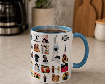 Taza "Creo que deberías irte", regalo de Tim Robinson ITYSL, taza de café con collage de citas divertidas, regalo para fans de la comedia, cantante de tirolesa