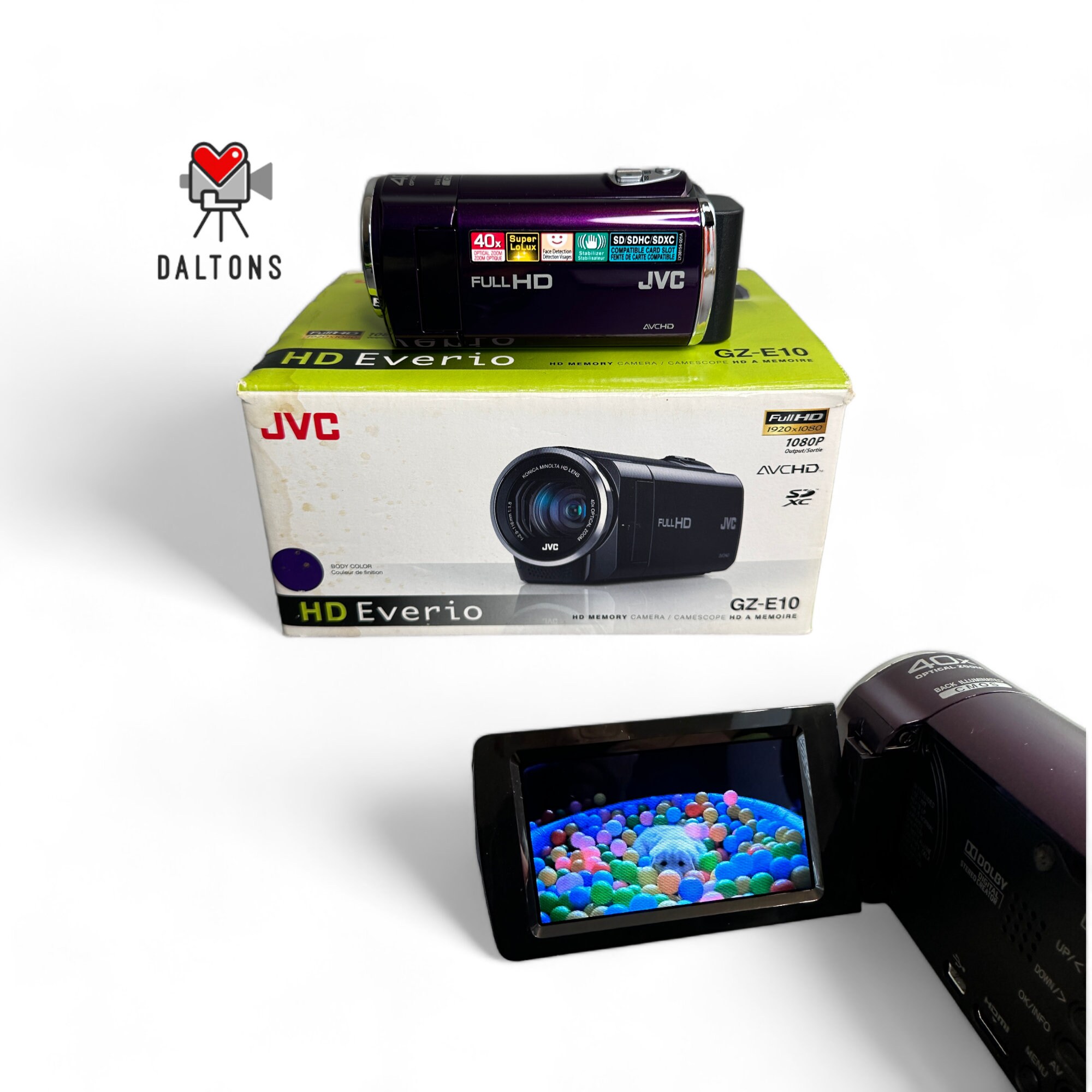 JVC Everio Digital Camcorder Purple GZ-E10VU Complete