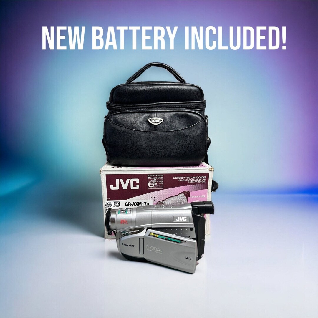 Y2K Camcorder Bundle JVC VHSC New Battery Case Cables Transfer Home