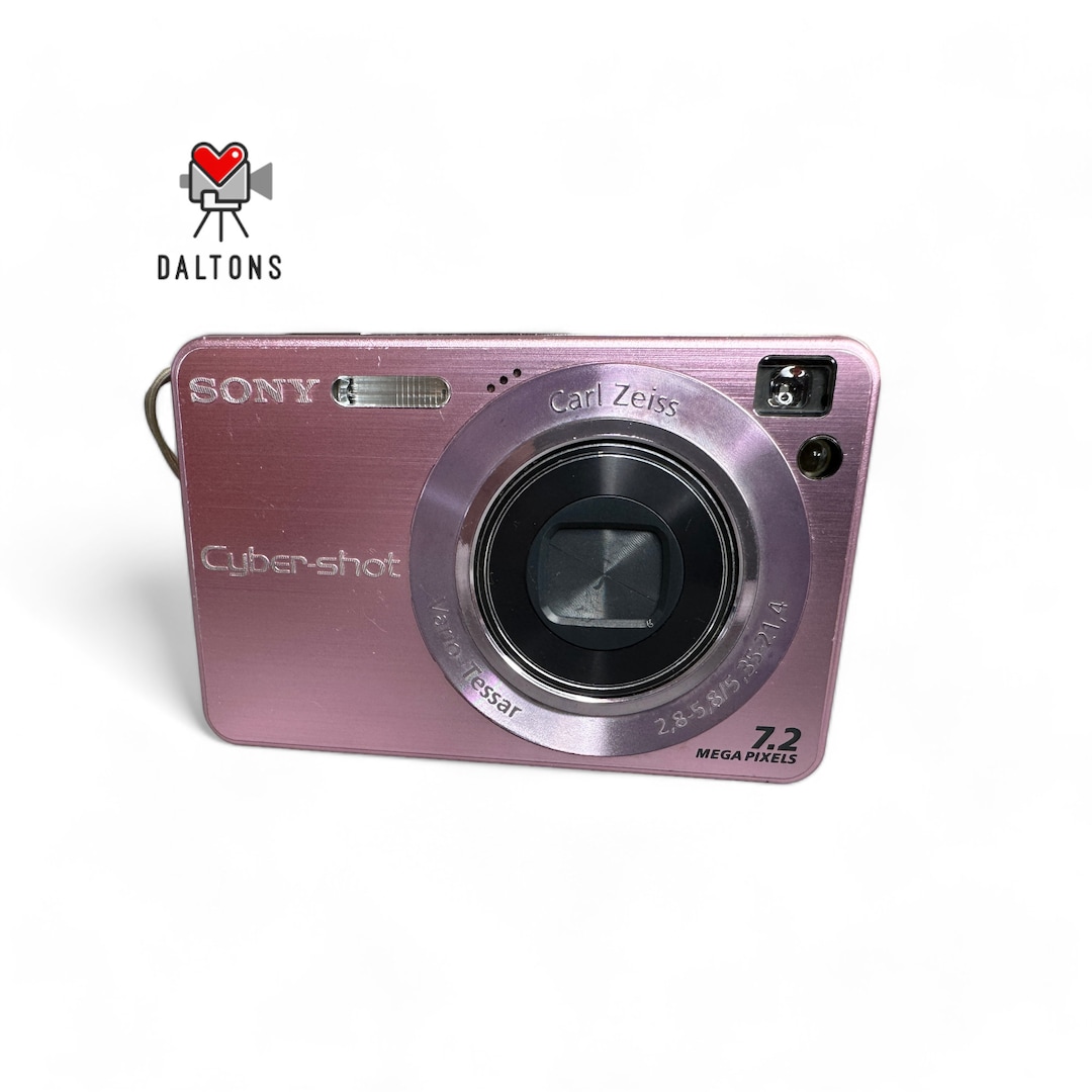 Pink Sony Cyber-shot Digital Camera DSC-W120 7.2MP Case Battery 