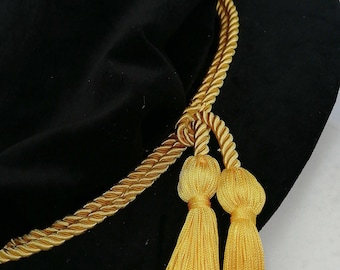 Black PhD doctoral velvet bonnet,  doctoral bespoke graduation hat. Custom made to fit your head.