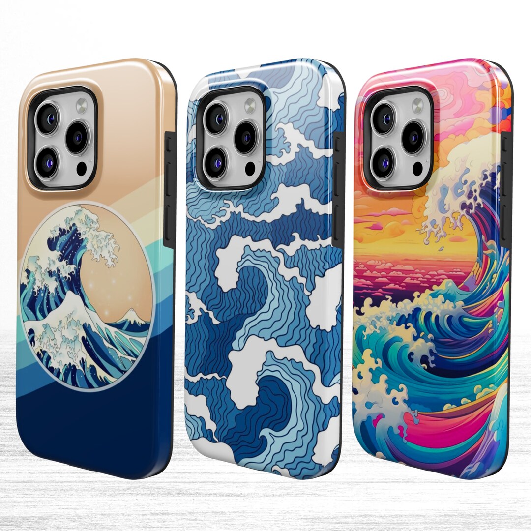 Japanese Wave Phone Case Kanagawa Wave Cover for iPhone 16 Pro Max, 15