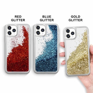 Genomskinligt flytande telefonskal, transparent glitterdekor för iPhone 15, 15 Pro, 15 Pro Max, 15 Plus, iPhone 14, 13, 12, 11, SE