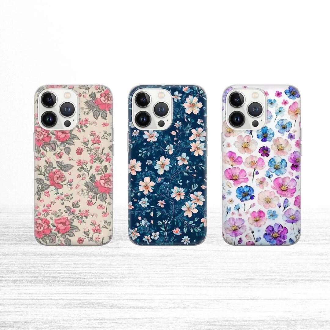 Spring Loaded Phone Case Spring Flower Phone Case Cute Floral Cover for iPhone 17 Pro Max, 16e ...