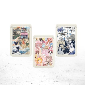 Cartera Magsafe de anime japonés, cartera con collage magnético compatible con iPhone 15, iPhone 14, iPhone 13 SE Pro Max Plus