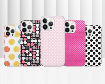 Polka Dot Phone Case Dot Pattern Cover fit  for iPhone 17 Pro Max, 16e, 15, 14, 12 & Samsung S25 Ultra, S24 FE, A56, Pixel 10 XL, 9a, 8