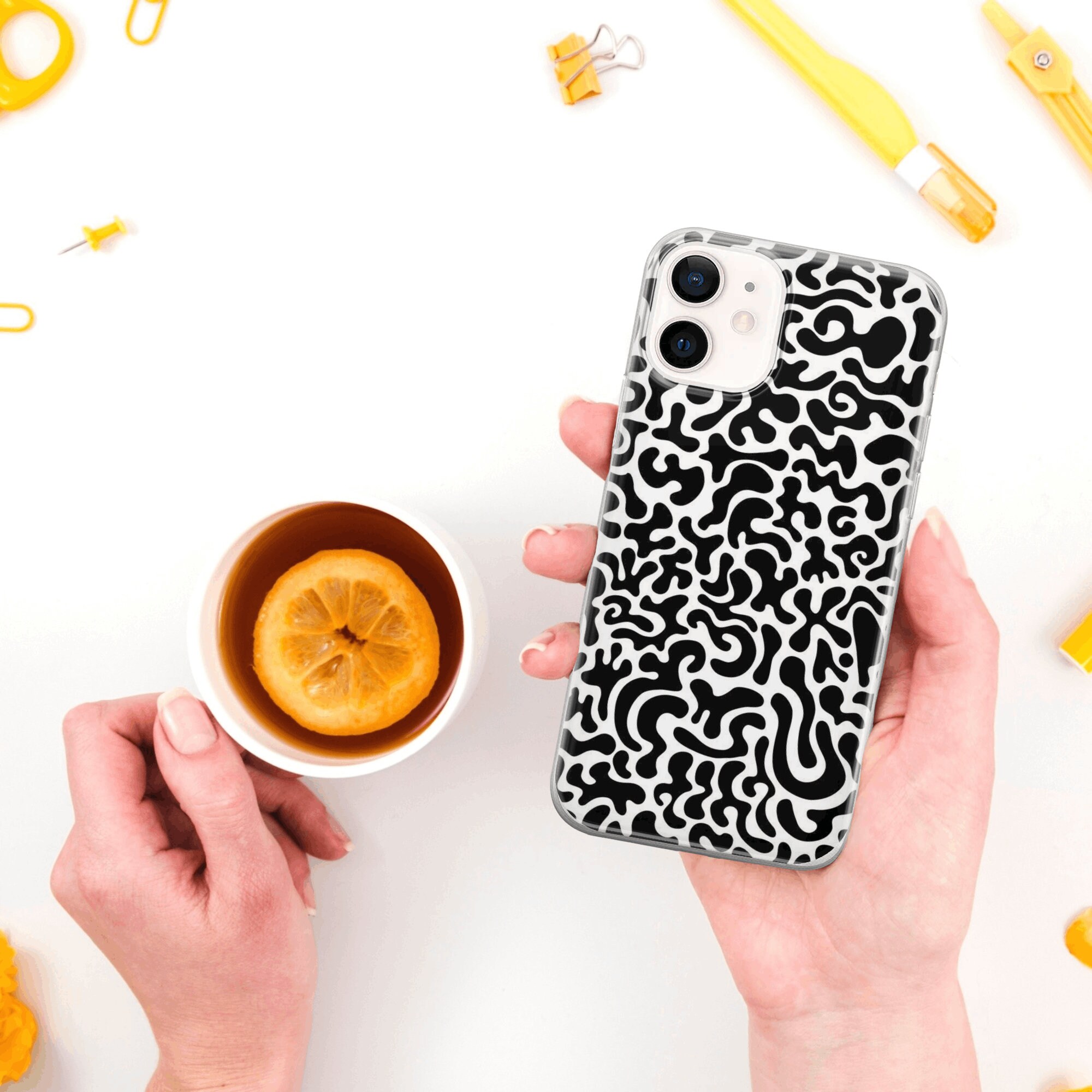 Animal Print Phone Case Black and White Cover Fit for iPhone Etsy UK