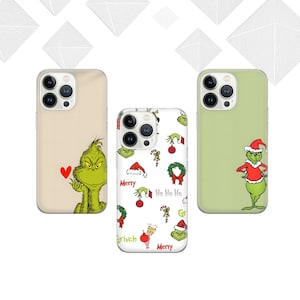 Funny Grinch Phone Case Christmas Cover for iPhone 16 Pro Max, 15 Plus, 14, 13, 12, 11, XS & Samsung S24, S23, A55, A54, Pixel 9 Pro, 8