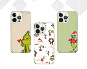 Funny Grinch Phone Case Christmas Cover for iPhone 17 Pro Max, 16e, 15, 14, 12 & Samsung S25 Ultra, S24 FE, A56, Pixel 10 XL, 9a, 8