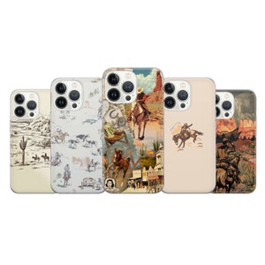 Cowboy Handyhülle Western Cover für iPhone 16 Pro Max, 15 Plus, 14, 13, 12, 11, XS & Samsung S24, S23, A55, A54, Pixel 9 Pro, 8