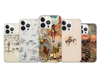 Cowboy Phone Case Western Cover  for iPhone 17 Pro Max, 16e, 15, 14, 12 & Samsung S25 Ultra, S24 FE, A56, Pixel 10 XL, 9a, 8