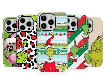 Funny Grinch  Phone Case Xmas TOUGH Coverfor iPhone 17 Pro Max, 16e, 15, 14, 12 & Samsung S25 Ultra, S24 FE, A56, Pixel 10 XL, 9a, 8