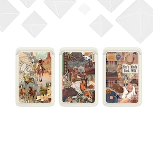 Portefeuille Cowgirl, Western Cowboy Magsafe, Portefeuille décoratif Foi magnétique avec collage Compatible avec iPhone 15, iPhone 14, iPhone 13 SE Pro Max Plus