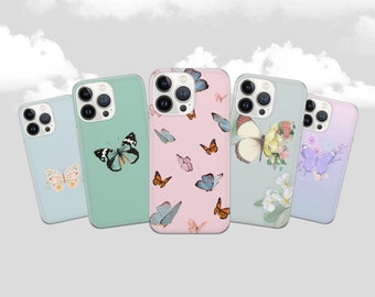 Butterfly Phone Case Butterflies Cover fit  for iPhone 17 Pro Max, 16e, 15, 14, 12 & Samsung S25 Ultra, S24 FE, A56, Pixel 10 XL, 9a, 8