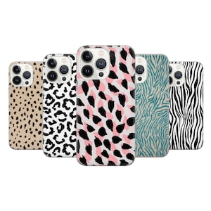 Étui de téléphone imprimé animal sauvage Couverture léopard adaptée pour iPhone 15 Pro Max, 14 Plus, 13, 12, 11, XR, XS et Samsung S23, S22, A54, A53, Pixel 8, 7. image 1