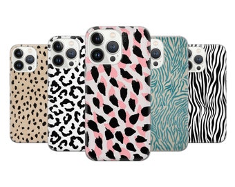 Wild Animal Print Phone Case Leopard Cover fit for iPhone 15 Pro Max, 14 Plus, 13, 12, 11, XR, XS & Samsung S23, S22, A54, A53, Pixel 8, 7.