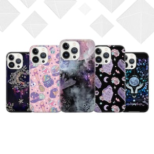 Witchy Pattern  Phone Case Witch Magic Cover fit for iPhone 16 Pro Max, 15 Plus, 14, 13, 12, 11,XS & Samsung S24, S23, A55,A54,Pixel 9 Pro,8