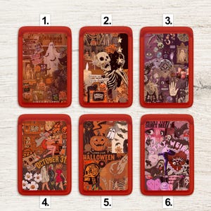Halloween Magsafe-portemonnee, MagneticCollage-portemonnee compatibel met iPhone 15, iPhone 14, iPhone 13 SE Pro Max Plus