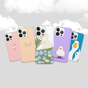Telefoonhoesje Funny Goose - Cute Duck Cover geschikt voor iPhone 16 Pro Max, 15 Plus, 14, 13, 12, 11, XS en Samsung S24, S23, A55, A54, Pixel 9 Pro, 8