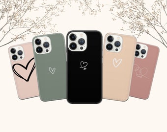 Pastel Soft Heart Phone Case fit  for iPhone 17 Pro Max, 16e, 15, 14, 12 & Samsung S25 Ultra, S24 FE, A56, Pixel 10 XL, 9a, 8