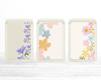 Summer Magsafe Wallet, Magnetic Cute Flowers Wallet Compatible with iPhone 15, iPhone 14, iPhone 13 SE Pro Max Plus