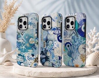 Santorini Collage Phone Case Aesthetic TOUGH for iPhone 17 Pro Max, 16e, 15, 14, 12 & Samsung S25 Ultra, S24 FE, A56, Pixel 10 XL, 9a, 8