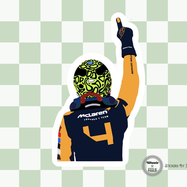 Lando Norris Mclaren Miami GP Win Pointing Up | Waterbottle Laptop Notebook |