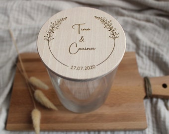 Personalisiertes Vorratsglas | Hochzeit | Hochzeitstag | Glasdose | Geschenkidee personalisiert | nachhaltiges Geschenk | Vorratsdose |