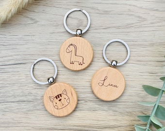 Schlüsselanhänger personalisiert | Holz | Kind | Familie | Freunde | Geschenk | Geburtstag |