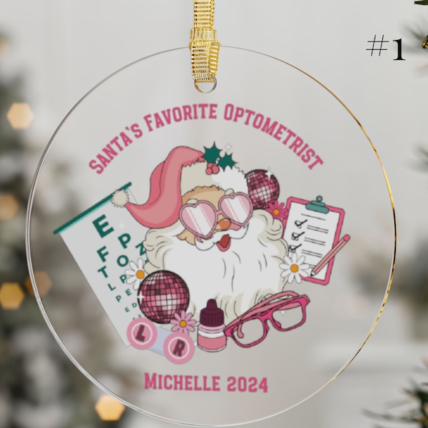 Adorno personalizado de oculista Regalo personalizado de oculista Adorno personalizado de optometrista Adorno personalizado de oftalmólogo Navidad