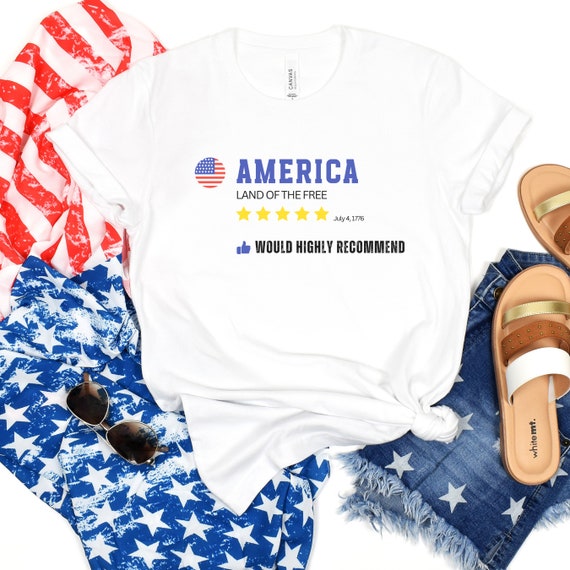 Review of America Funny Patriotic Shirt 4th of July Tee Patriot Shirt USA Flag Funny America Rating Shirt Independence Day Gift for Veteran Etsy