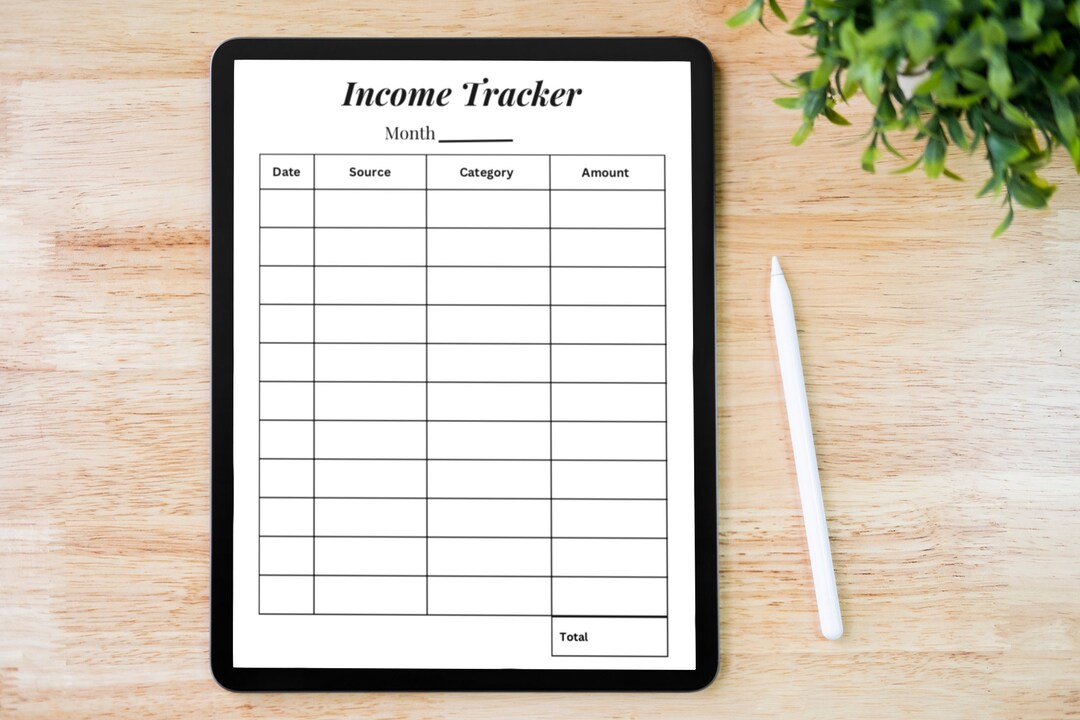 Income Tracker Printable Monthly Income Organizer Fillable - Etsy