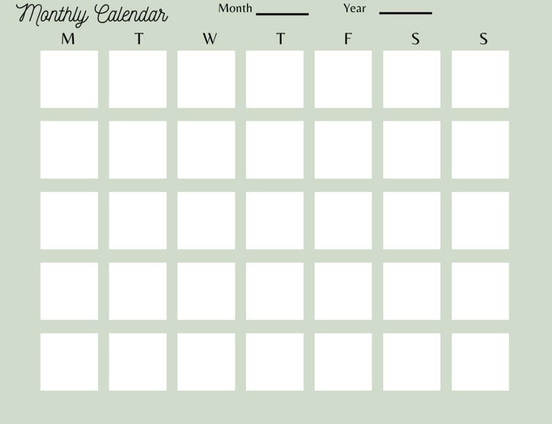 Undated Printable Calendar Digital - Il 794xN.4983518433 Ghwq