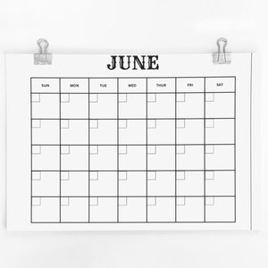 Blank Monthly Calendar Download Printable Monthly Calendar Printable Calendar Undated Calendar Sunday Start Monday Start Simple Calendar