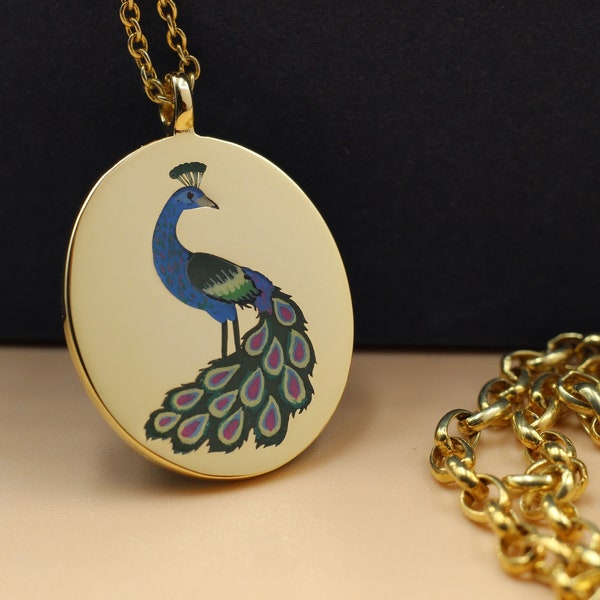 Peacock Hand Painted Neckpiece