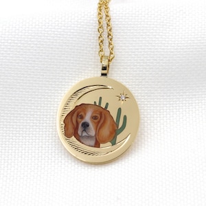 Custom Dog Charm Necklace, Dog Enamel Necklace, Pet Picture Necklace, Dog Memorial Gift, Pet Keepsake, Personalized Gift For Animal Lover