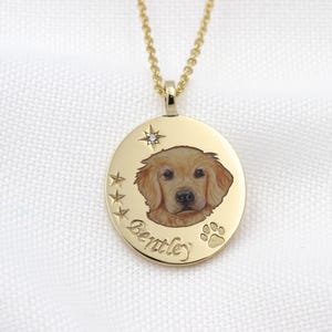 Custom Dog Enamel Necklace, Pet Keepsake Necklace, Dog Cat Memorial Gift, Sterling Silver Jewelry, Birthday Gift
