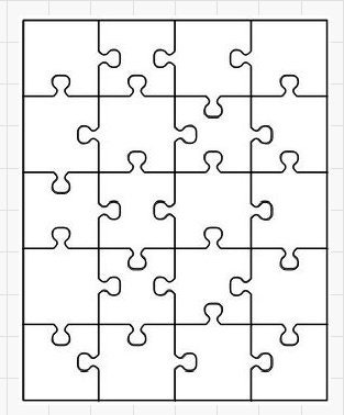 Giant 20-piece Puzzle Laser Cut Template: Svg, Dxf, Ai Files (digital ...